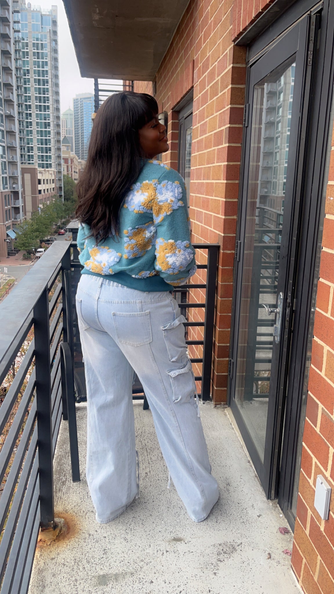 Striking Sweater-Light Blue & Yellow