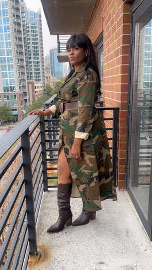 Courageous Camo Maxi  Dress