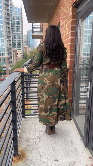 Courageous Camo Maxi  Dress