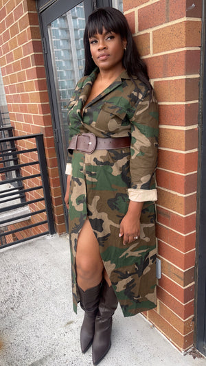 Courageous Camo Maxi  Dress