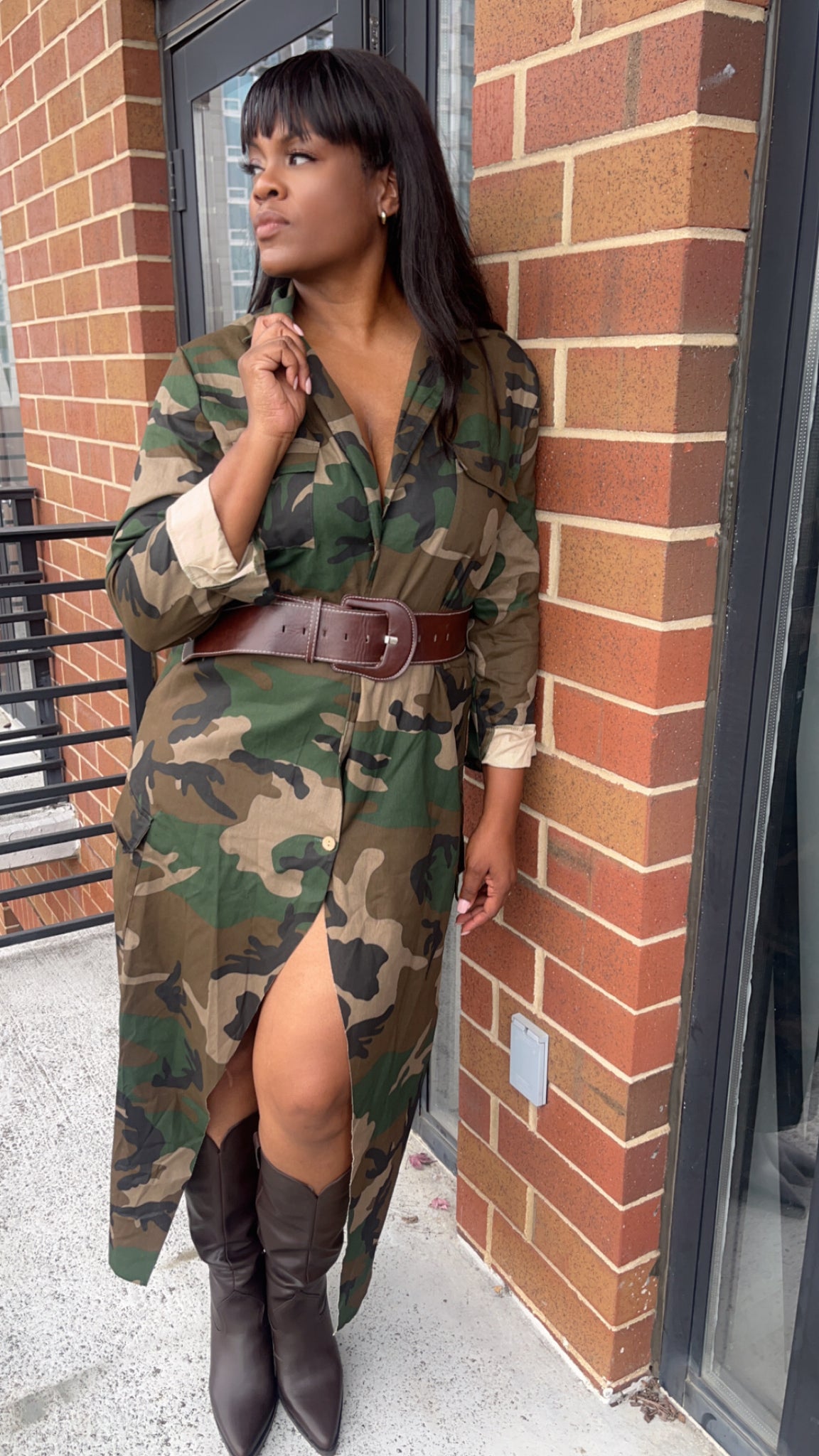 Courageous Camo Maxi  Dress