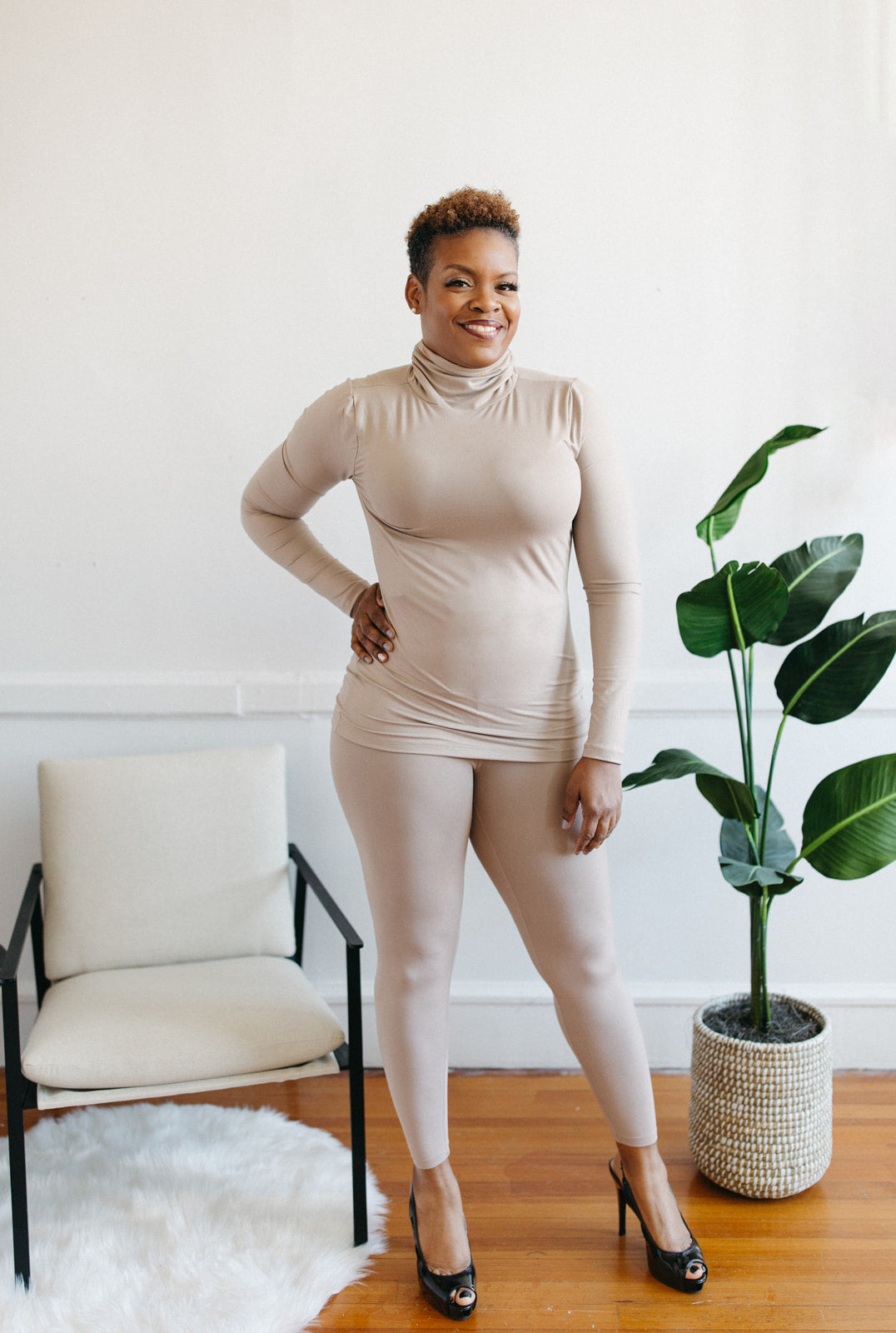 Tracey Mock Neck Set-Ash Mocha
