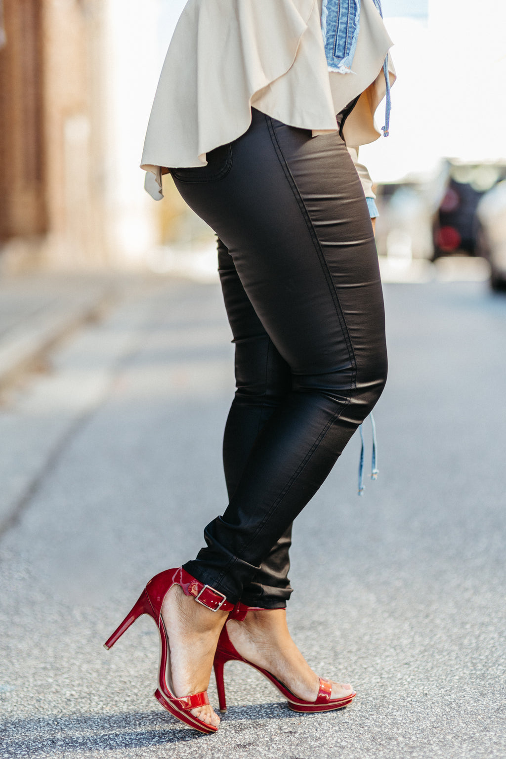 Straight Up Black Vegan Leather Pant-vend