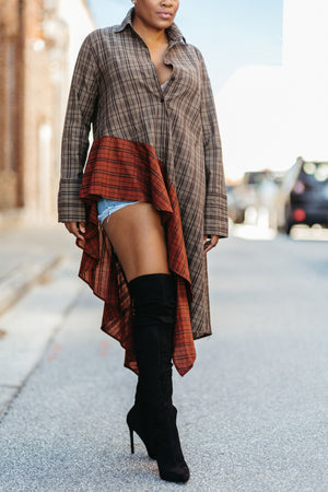 Kia Plaid Shirt/Dress B. Wear Boutique Kia Plaid Shirt/Dress B. Wear Boutique